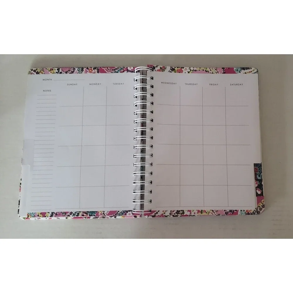 VERA BRADLEY Undated 12 Month Planner Wildflower Paisley Fuchsia Stickers Pink